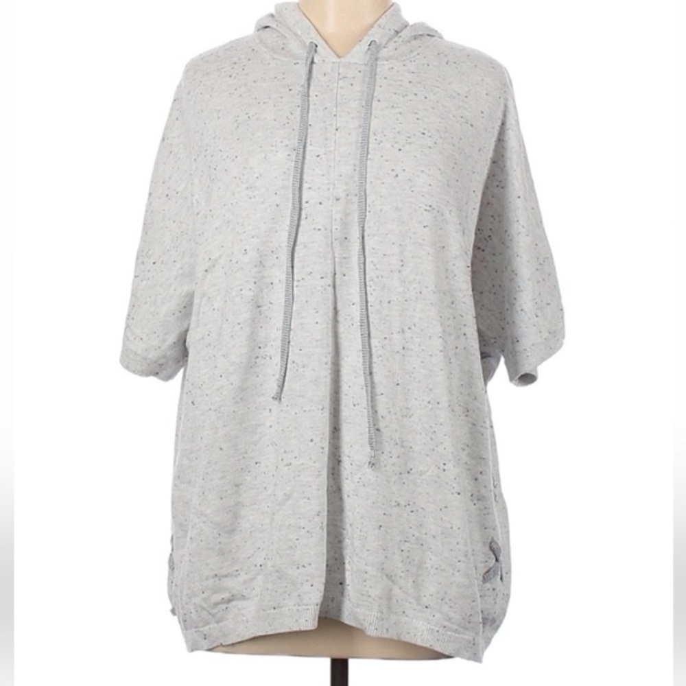 CAbi Light Gray Speckled Knit Hoodie (M)